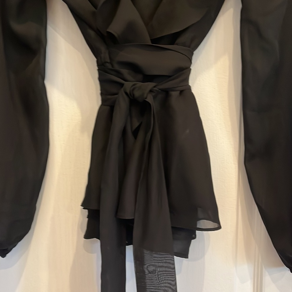 Max Studio Sheer, Ruffled Blouse - Picture 4 of 6